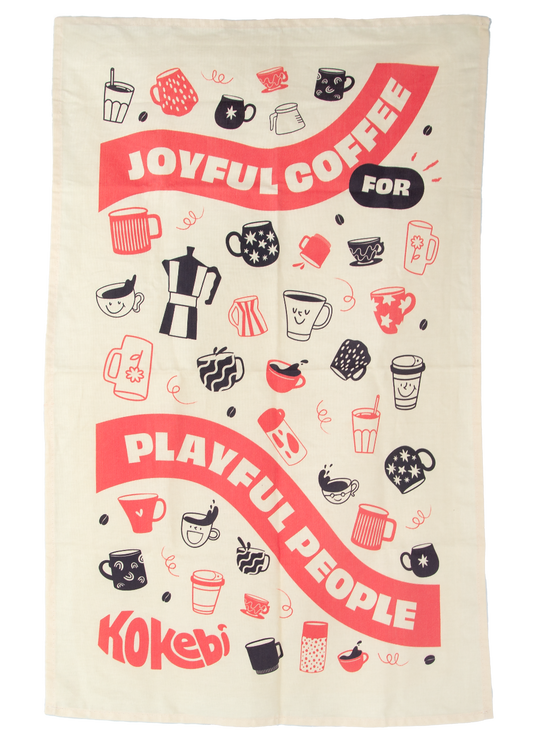 Joyful Coffee Tea Towel